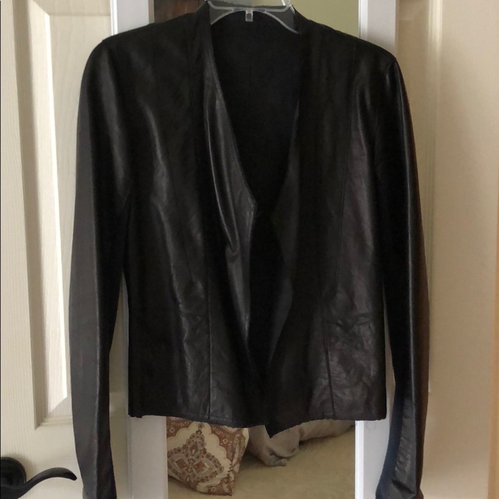 Black lightweight black leather jacket